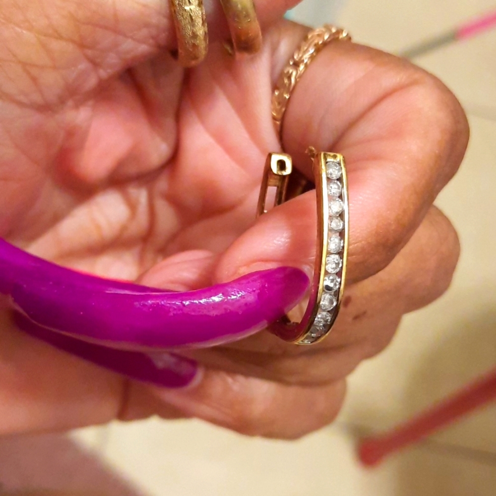 SINGLE 💎 DIAMOND EARRING SOLID 14K YELLOW GOLD OVER STERLING SILVER 0.33CTTW